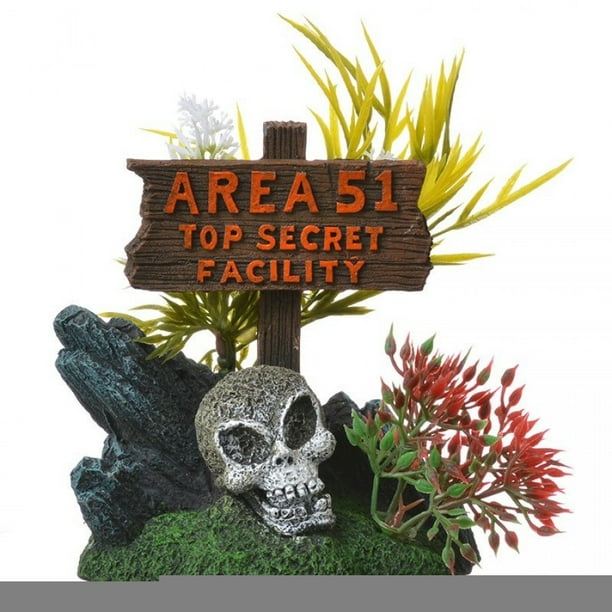 Area 51 Restricted Access Sign UFO Plant Aquarium/Terrarium Figure Ornament 4.5"